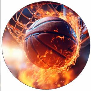 Jedlá papierová basketbalová lopta v košíku 19,5 cm - Pictu Hap