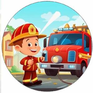 Jedlý papier hasič a hasičské auto 19,5 cm - Pictu Hap