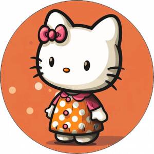 Jedlý papír Hello Kitty v oranžových šatech 19,5 cm - Pictu Hap