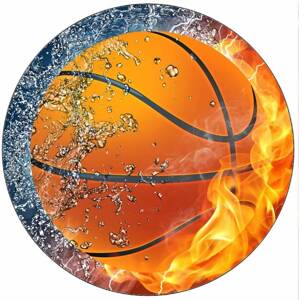Jedlá papierová basketbalová lopta v plameňoch 19,5 cm - Pictu Hap