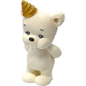 Čokoládový medveď biely s klobúkom - K Decor