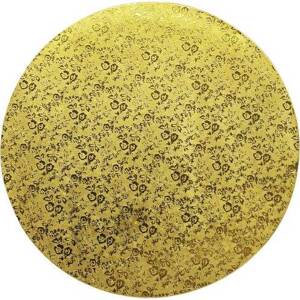 Pevná podložka zlatá 25 cm okrúhla hrúbka 1,2 cm - Cakesicq