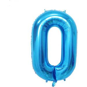 Fóliový balón číslo nula modrý 102cm - Cakesicq