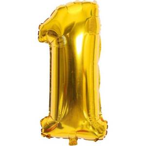 Fóliový balón číslo jedna zlatý 102cm - Cakesicq