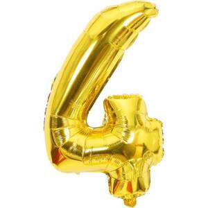 Fóliový balón číslo štyri zlatý 102cm - Cakesicq