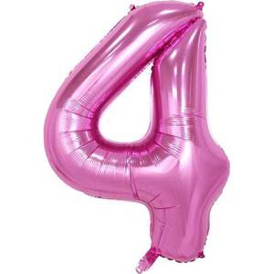 Fóliový balón číslo štyri ružový 102cm - Cakesicq
