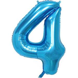 Fóliový balón číslo štyri modrý 102cm - Cakesicq
