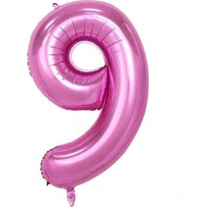 Fóliový balón číslo deväť ružový 102cm - Cakesicq