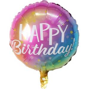 Fóliový balónik okrúhly Happy Birthday 46cm - Cakesicq