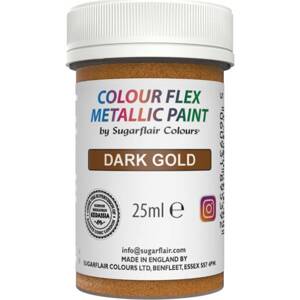 Gélová farba metalická tmavozlatá 25ml - Sugarflair