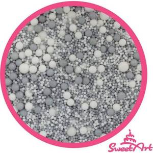 SweetArt cukor na zdobenie Biela strieborná posypová zmes (80 g) - dortis