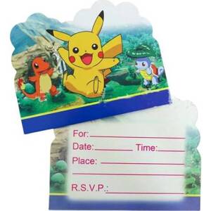 Pozvánka na narodeniny 10ks Pokémona Pikatchu - Cakesicq
