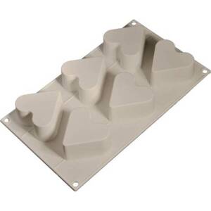 Cesil Silikónová forma na pečenie/mrazené dezerty Srdce 6,5 cm (na 6 kusov) - dortis