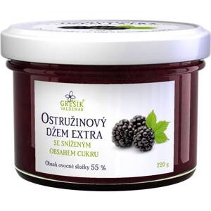 Ostružinový džem extra so zníženým obsahom cukru 220g - Grešík