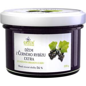 Džem z čiernych ríbezlí extra Znížený obsah cukru 220g - Grešík