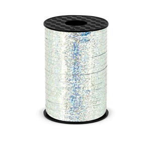 Strieborná holografická stuha 5 mm/225 m - PartyDeco
