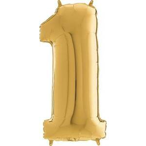Nafukovací balónik číslo 1 zlatý 66 cm - Grabo