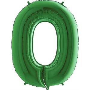 Nafukovací balónik číslo 0 zelený 102 cm extra veľký - Grabo
