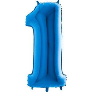 Nafukovací balónik číslo 1 modrý 102 cm extra veľký