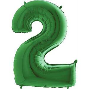 Nafukovací balónik číslo 2 zelený 102 cm extra veľký - Grabo