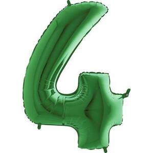 Nafukovací balónik číslo 4 zelený 102 cm extra veľký - Grabo