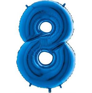 Nafukovací balónik číslo 8 modrý 102 cm extra veľký - Grabo