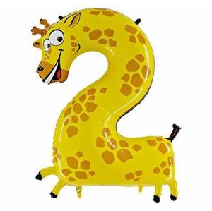 Nafukovací balónik žirafa číslo 2 pre deti 102 cm - Grabo