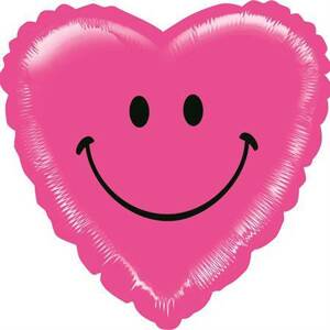 Nafukovací balónik ružové srdce smile 53 cm