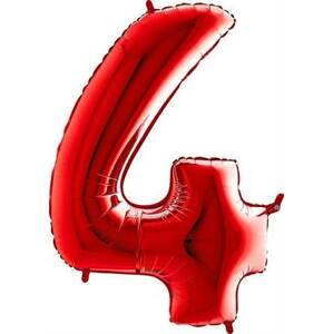 Nafukovací balónik číslo 4 červený 102 cm extra veľký - Grabo