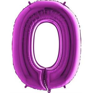 Nafukovací balónik číslo 0 fialový 102 cm extra veľký - Grabo