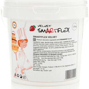 Smartflex Velvet Jahoda 1,4 kg (Poťahovacia a modelovacia hmota na torty) 0039 dortis - Smartflex