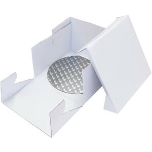 Podložka tortová strieborná kruh priemer 22,8 cm + tortová škatuľa - PME