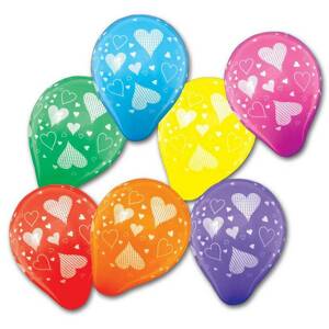 Balóniky farebné srdce 7 ks - Alvarak