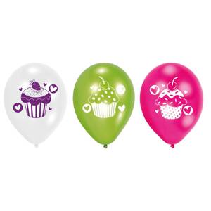 Farebné balóniky cupcake 22 cm 6 ks