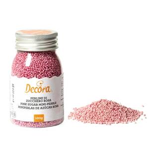 Cukrové ozdoby mini perličky 1,5 mm ružové 100 g - Decora