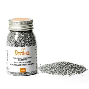 Cukrové ozdoby mini perličky 1,5 mm strieborné 100 g - Decora