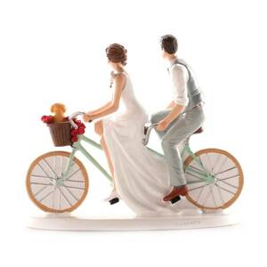 Svadobná figúrka na tortu 16 x 18 cm cyklisti - Dekora