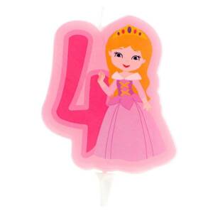 Sviečka na tortu číslica štyri princezná 7 cm - Dekora