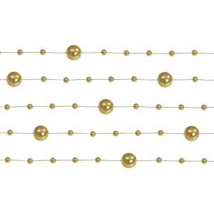 Perlová girlanda zlatá 130 cm (5 ks) - dortis
