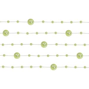 Perlová girlanda světle zelená 130 cm (5 ks)