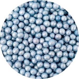 Cukrové perly světle modré perleťové (50 g)