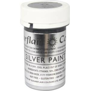 Tekutá glitterová barva Sugarflair (20 g) Silver Paint