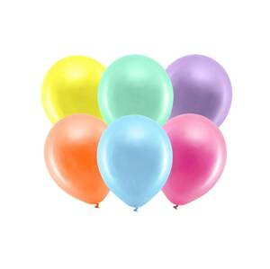 Metalické balóniky 23 cm 100 ks farebné - PartyDeco