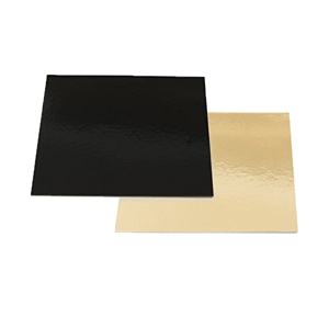 Podložka pod tortu štvorcová zlato-čierna 32 × 32 cm - Decora