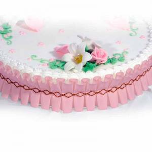 Ozdobný lem na kraj torty 1 m v ružovej farbe - Dekora