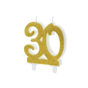 Sviečka na tortu číslice 30  7,5 cm - PartyDeco