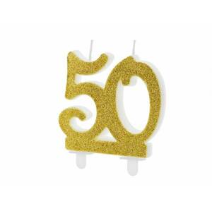Sviečka na tortu číslice 50  7,5 cm - PartyDeco