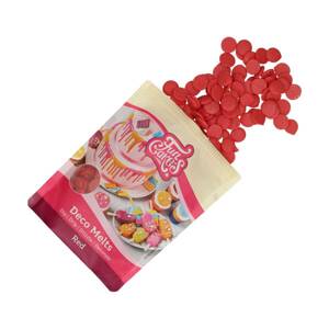 Ľahko rozpustná poleva v šošovkách 250 g Červená - FunCakes