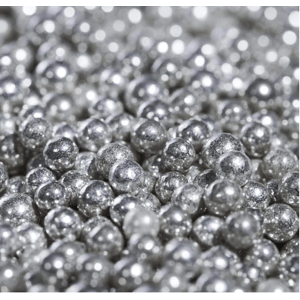 Zdobení metalické stříbrné perly 90g