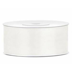 Saténová svetlo krémová stuha 25 mm/25 m - PartyDeco
